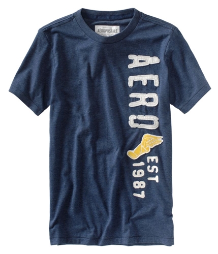 Aeropostale Mens Embroidered Est 1987 Graphic T-Shirt navyniblue M
