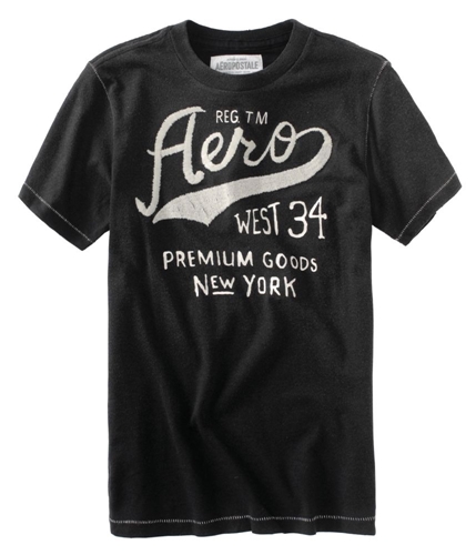 Aeropostale Mens Reg. Tm Aero Embroidered Graphic T-Shirt black XS