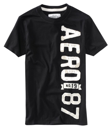 Aeropostale Mens Aero New York Vertical Graphic T-Shirt black XS