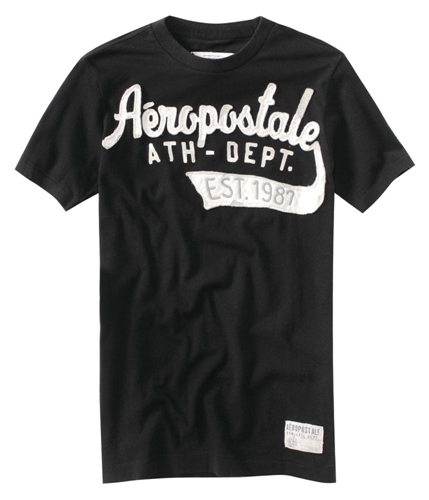 Aeropostale Mens Embellished Est. 1987 Graphic T-Shirt black M