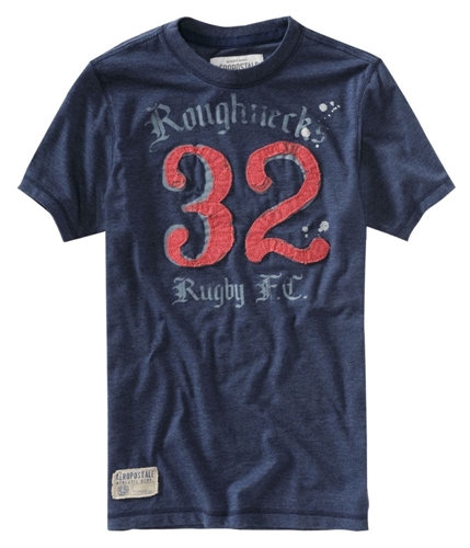 Aeropostale Mens Embroidered Roughnecks Rugby Fc Graphic T-Shirt navyni XS