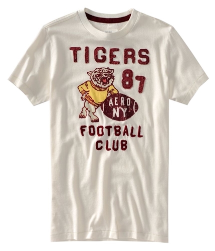Aeropostale Mens Tigars 87 Football Club Graphic T-Shirt opalwhite L