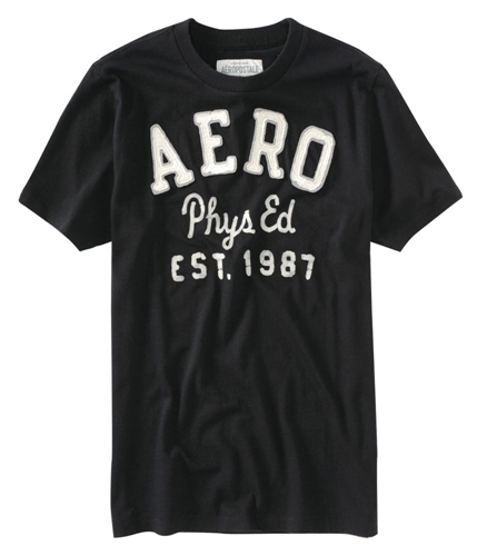 Aeropostale Mens Embroidered Graphic T-Shirt black XS