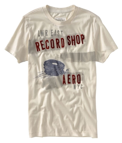 Aeropostale Mens Record Shop Graphic T-Shirt opaloffwhite XS