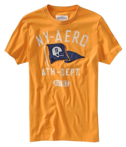 Aeropostale Mens Flag Football Graphic T-Shirt squashorange XS