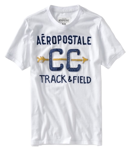 Aeropostale Mens Embroidered Cc Track Field T Graphic T-Shirt bleachwhite M