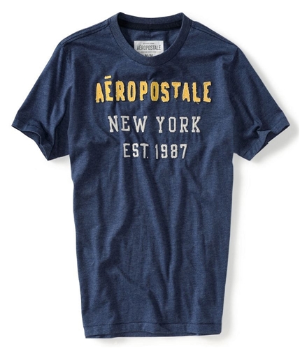 Aeropostale Mens New York Embellished Graphic T-Shirt navyni XS