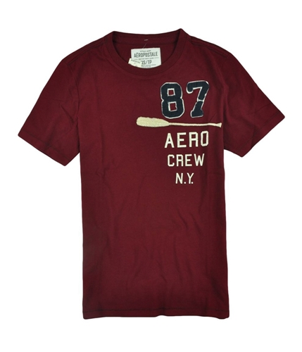 Aeropostale Mens Aero Crew Graphic T-Shirt auburnburgundyred XS