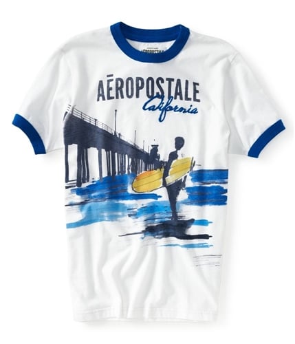 Aeropostale Mens Embroidered California Surf Graphic T-Shirt 102 XS
