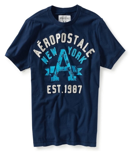 Aeropostale Mens Athletic Graphic T-Shirt navyni XS