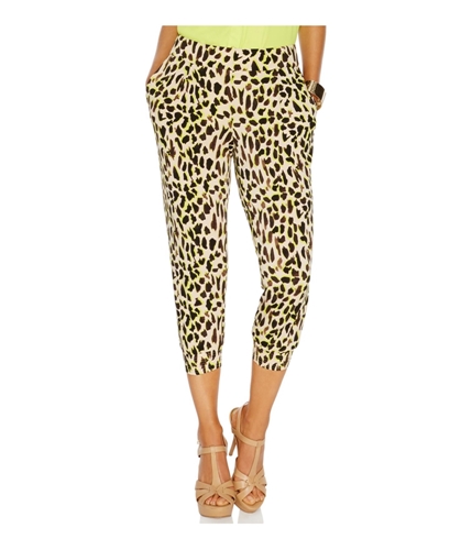 Thalia Sodi Womens Cropped Print Casual Lounge Pants pearlysand XL/22