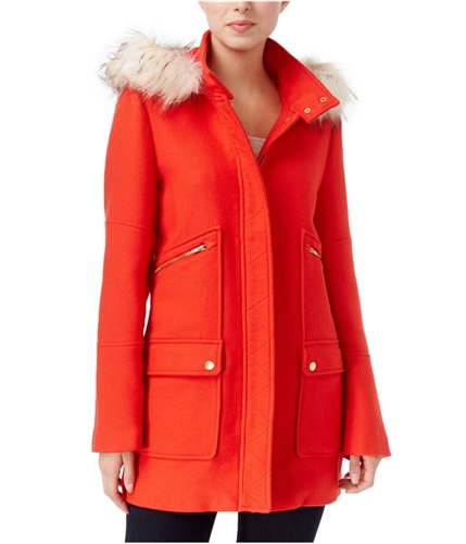 maison Jules Womens Hooded Parka Coat red M