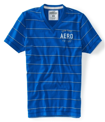 Aeropostale Mens V-neck Stripe Embellished Graphic T-Shirt active XS