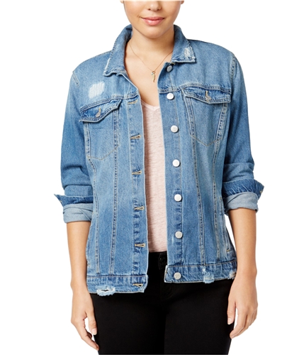Jessica Simpson Womens Peri Ripped Jean Jacket ongoing M