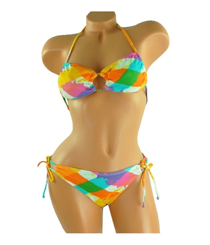 Roxy Womens Angel Bra Extra Low Tie Side 2 Piece Bikini multicolor S