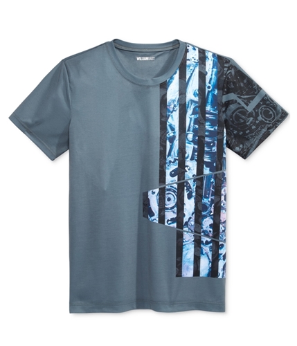 William Rast Mens Colorblock Graphic T-Shirt heathergray M