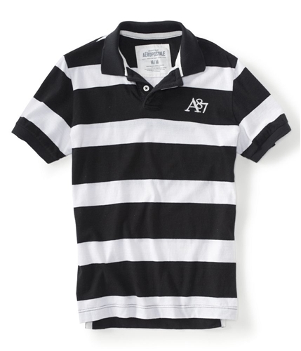 Aeropostale Mens Stripe A87 Rugby Polo Shirt 001 XS