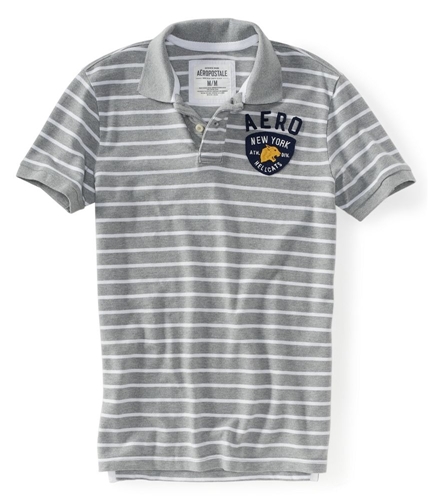Aeropostale Mens New York Hellcats Stripe Rugby Polo Shirt lththr XS