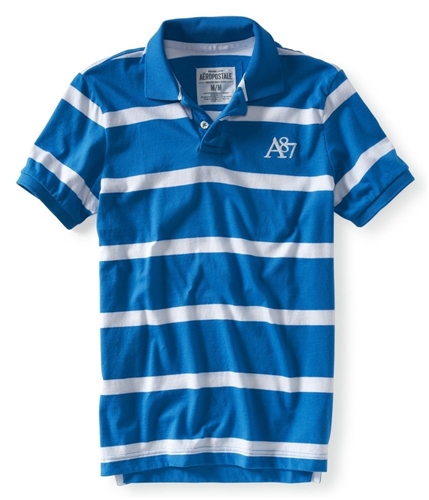Aeropostale Mens 2 Button Stripe Rugby Polo Shirt 416 XS