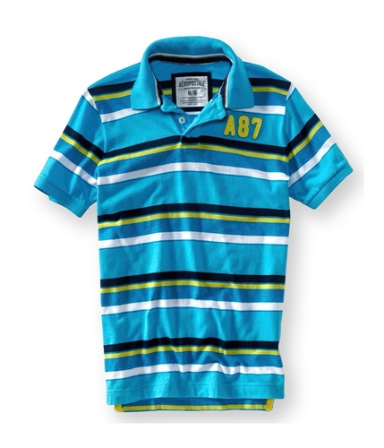 Aeropostale Mens Stripe A87 Rugby Polo Shirt 457 XS