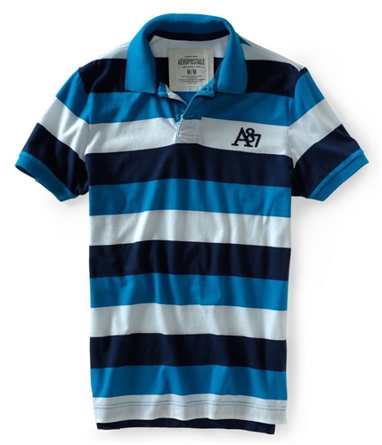 Aeropostale Mens Multi Stripe A87 Jersey Rugby Polo Shirt 416 XS