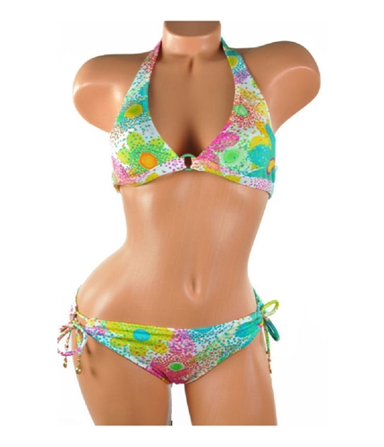 Roxy Womens Quiksilver Swim 2 Piece Bikini wht S