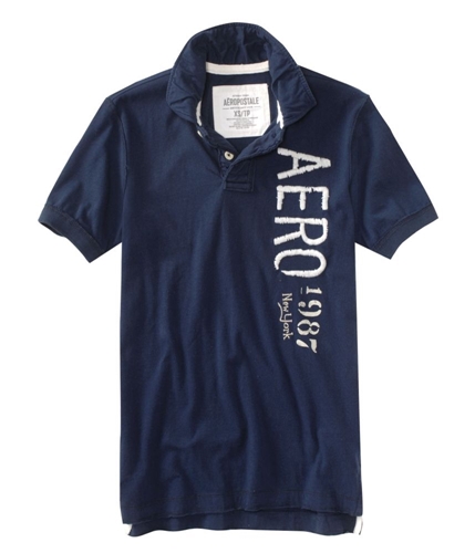 Aeropostale Mens Casual Rugby Polo Shirt navynightblue XS