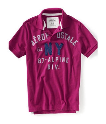 Aeropostale Mens 87 Alpine Div. Rugby Polo Shirt magentaspurple XS
