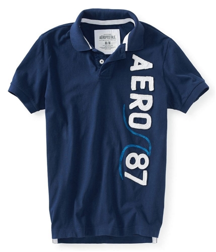 Aeropostale Mens Aero 87 Rugby Polo Shirt navyni XS