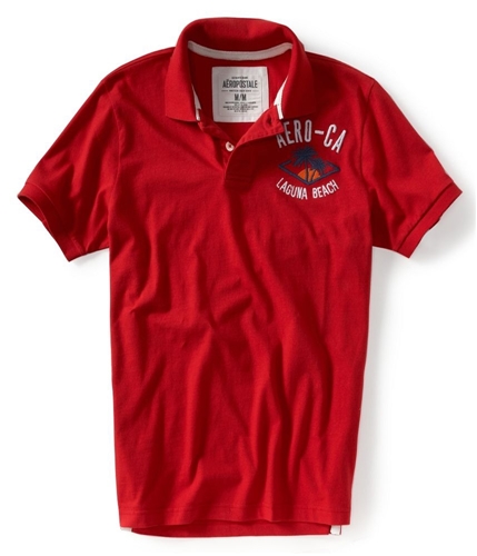 Aeropostale Mens Aero-ca Rugby Polo Shirt red629 XS
