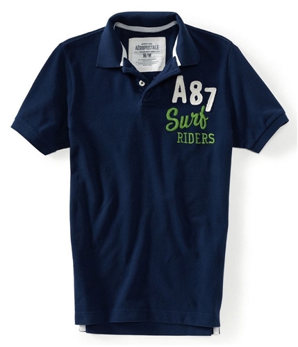 Aeropostale Mens Surf Riders Pique Rugby Polo Shirt 413 XS
