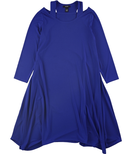 Alfani Womens Cutout Fit & Flare Dress blue 4