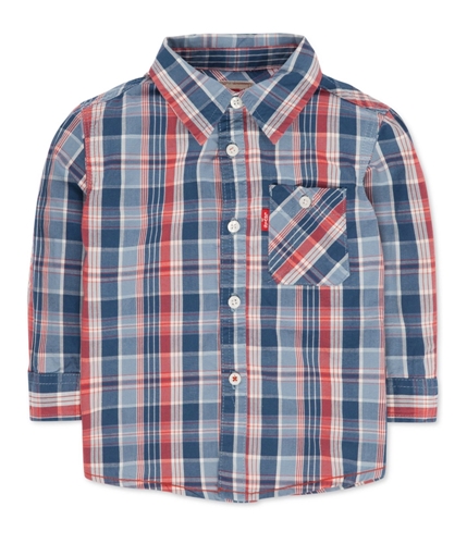 Levi's Boys Plaid LS Button Up Shirt 399 12 mos