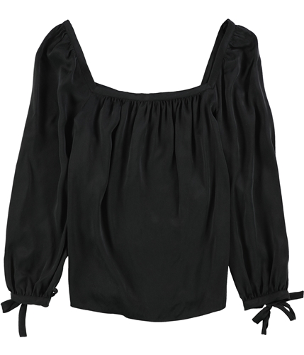 Rebecca Taylor Womens Charmeuse Pullover Blouse black S