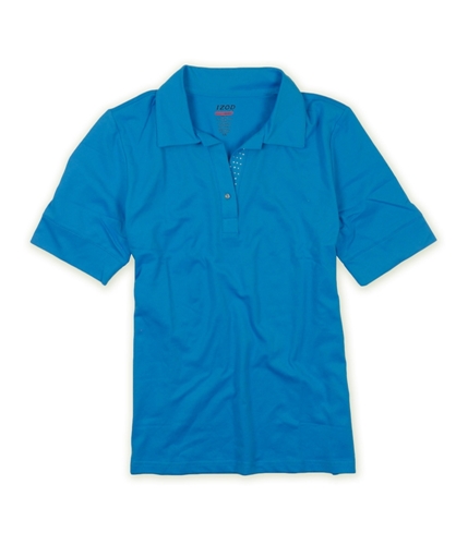 IZOD Womens Shimmer Placket Stretch Golf Polo Shirt 405 L