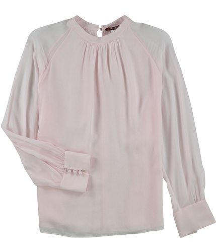 MaxMara Womens Solid Silk Pullover Blouse pink 4