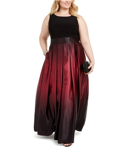 SLNY Womens Ombre A-line Gown Dress black 14W