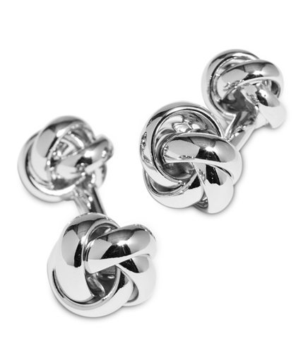 Geoffrey Beene Mens Double End Circle Shape Cufflinks silver