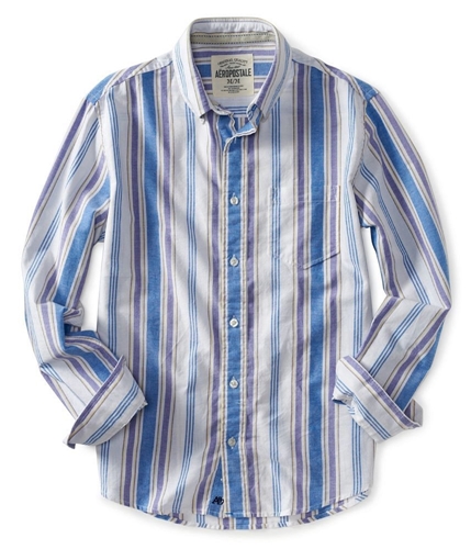 Aeropostale Mens Stripe Ls Button Up Shirt 102 S