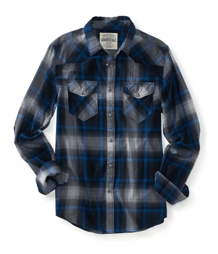 Aeropostale Mens Snap Flannel Plaid Button Up Shirt 001 S