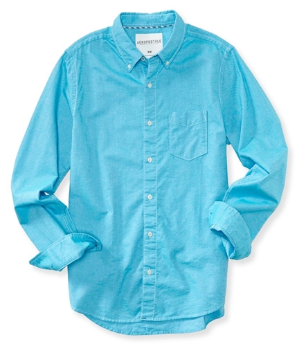 Aeropostale Mens Solid Oxford Button Up Shirt 462 S