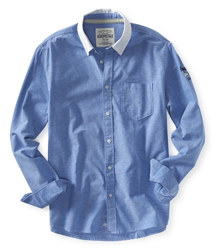 Aeropostale Mens Embroidered Down Button Up Shirt 793 S