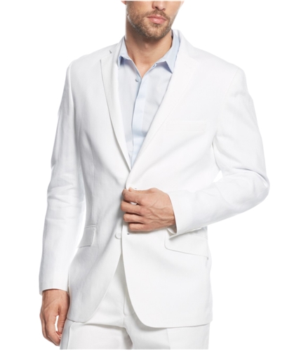 I-N-C Mens Linen Two Button Blazer Jacket white L