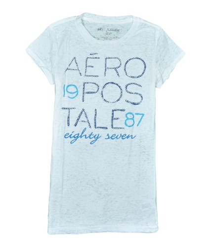 Aeropostale Womens Rhinestone Graphic T-Shirt bleachwhite L