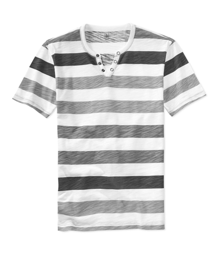 I-N-C Mens Striped Henley Shirt whitepure 2XL