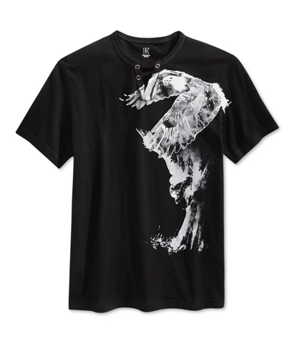 I-N-C Mens Bird-V-Neck Graphic T-Shirt deepblack S
