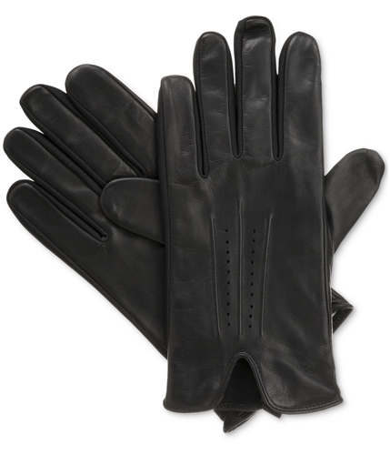 Isotoner Mens Leather Gloves blk M