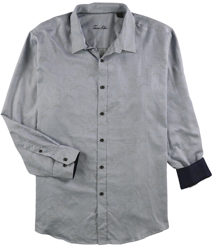 Tasso Elba Mens Tonal Paisley Button Up Shirt blueslate LT
