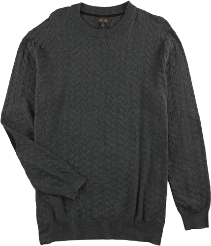 Tasso Elba Mens Chevron Pullover Sweater charcoalhtr LT