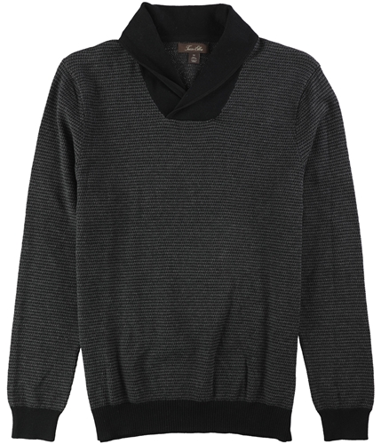 Tasso Elba Mens Rice Stitch Knit Sweater blackcombo S